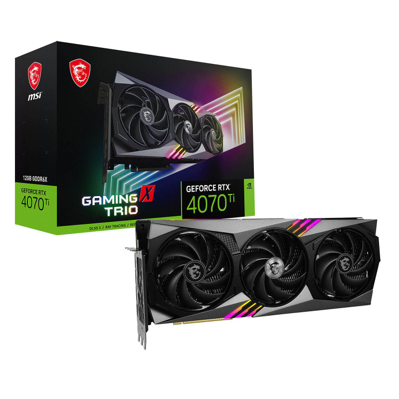 Carte graphique MSI GeForce RTX 4070 Ti Gaming X Trio 12Go GDDR6X Carte graphique MSI GeForce RTX 4070 Ti Gaming X Trio 12Go GDDR6X