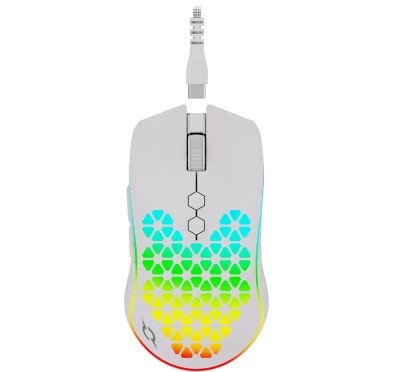 Souris Gamer AQIRYS Polaris - Double mode (Sans fil / filaire) - 16000 ppp, RGB White