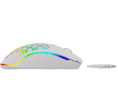 Souris Gamer AQIRYS Polaris - Double mode (Sans fil / filaire) - 16000 ppp, RGB White