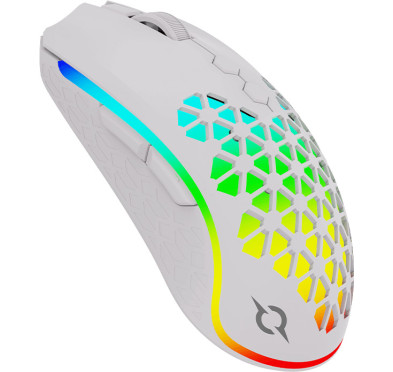Souris Gamer AQIRYS Polaris - Double mode (Sans fil / filaire) - 16000 ppp, RGB White