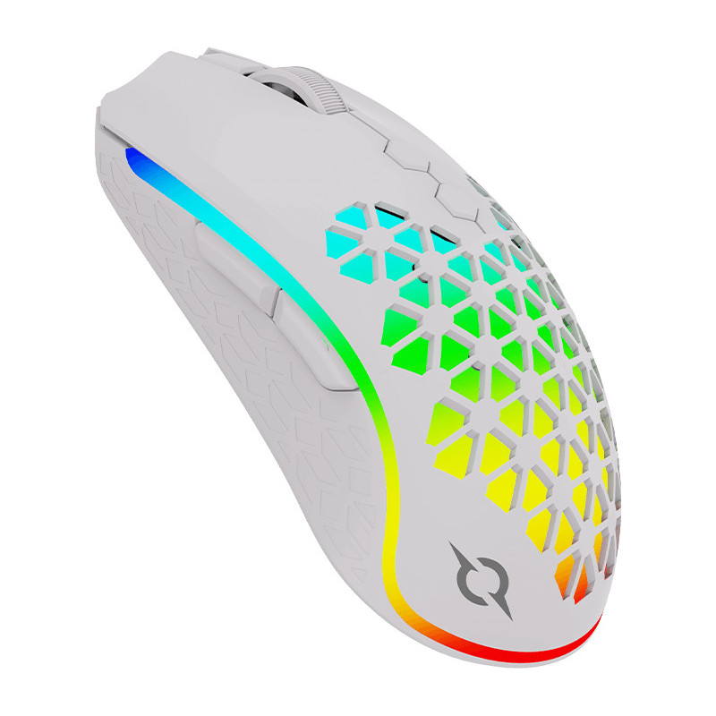 Souris Gamer AQIRYS Polaris - Double mode (Sans fil / filaire) - 16000 ppp, RGB White