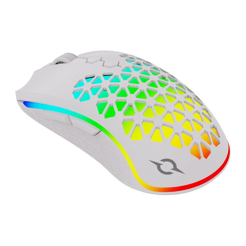 Souris Gamer AQIRYS Polaris - Double mode (Sans fil / filaire) - 16000 ppp, RGB White