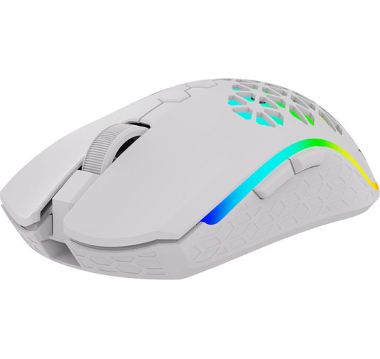 Souris Gamer AQIRYS Polaris - Double mode (Sans fil / filaire) - 16000 ppp, RGB White