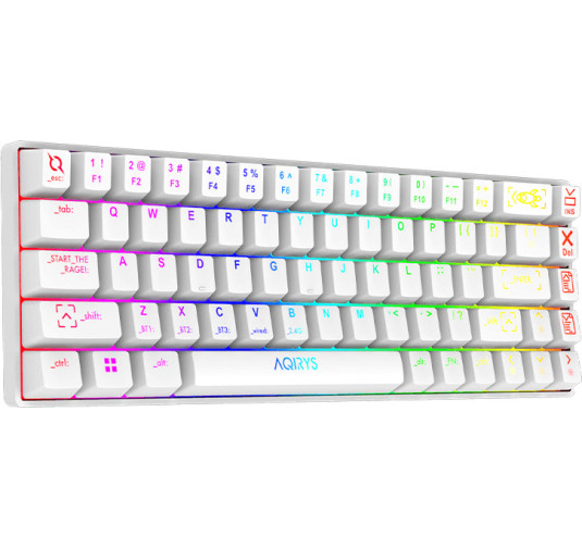 Clavier Mécanique AQIRYS MIRA, 100% Anti-ghosting, RGB -White