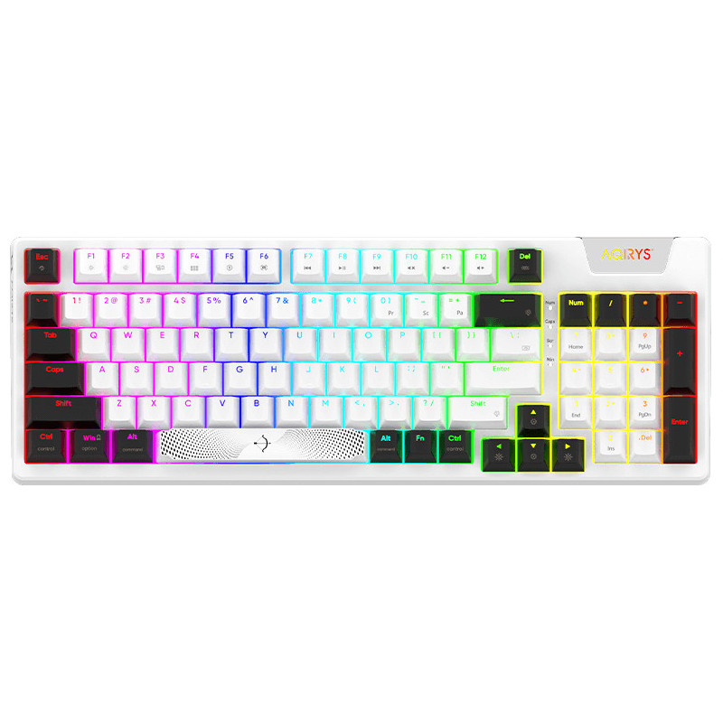 Clavier Gamer Mécanique AQIRYS ADARA, 100% Anti-ghosting, RGB -White