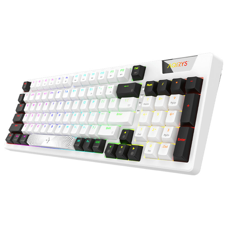 Clavier Gamer Mécanique AQIRYS ADARA, 100% Anti-ghosting, RGB -White