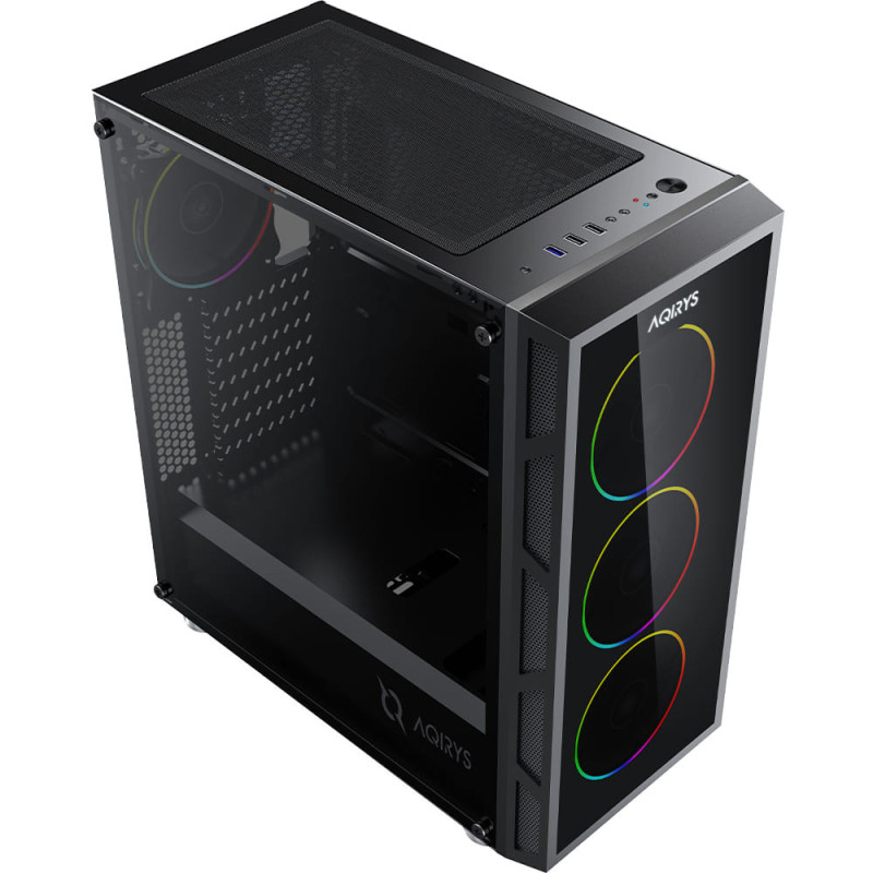 Boitier AQIRYS ANTARES - Midi tour - ATX - 4 Ventilateurs - ARGB Black Boitier AQIRYS ANTARES - Midi tour - ATX - 4 Ventilateurs - ARGB Black