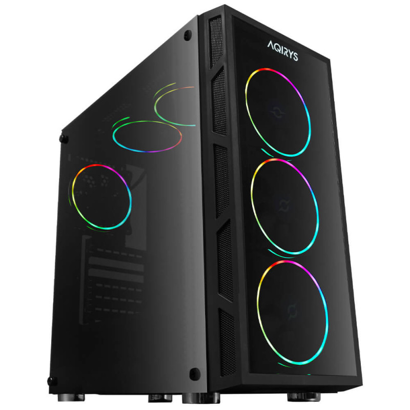 Boitier AQIRYS ANTARES - Midi tour - ATX - 4 Ventilateurs - ARGB Black Boitier AQIRYS ANTARES - Midi tour - ATX - 4 Ventilateurs - ARGB Black