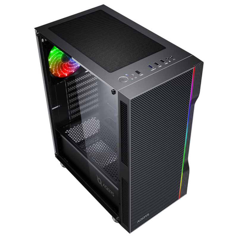 Boitier AQIRYS ELECTRE - Midi tour - ATX - 2 ventilateurs - ARGB Black Boitier AQIRYS ELECTRE - Midi tour - ATX - 2 ventilateurs - ARGB Black