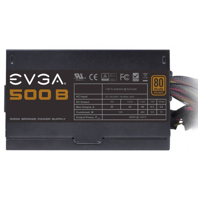 Boite d'alimentation EVGA ATX 500W 80+ Bronze Boite d'alimentation EVGA ATX 500W 80+ Bronze