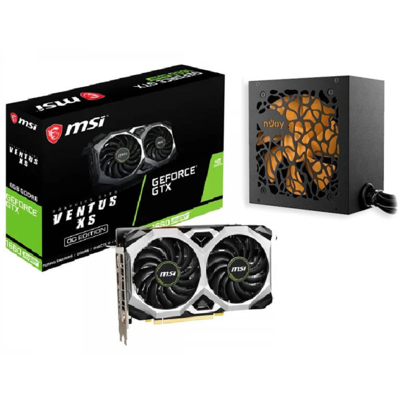 Kit upgrade PC - C.Graphique MSI GTX 1660 Super Ventus XS OC + Alimentation NJOY TITAN+ 600W 80+ Bronze Kit upgrade PC - C.Graphique MSI GTX 1660 Super Ventus XS OC + Alimentation NJOY TITAN+ 600W 80+ Bronze