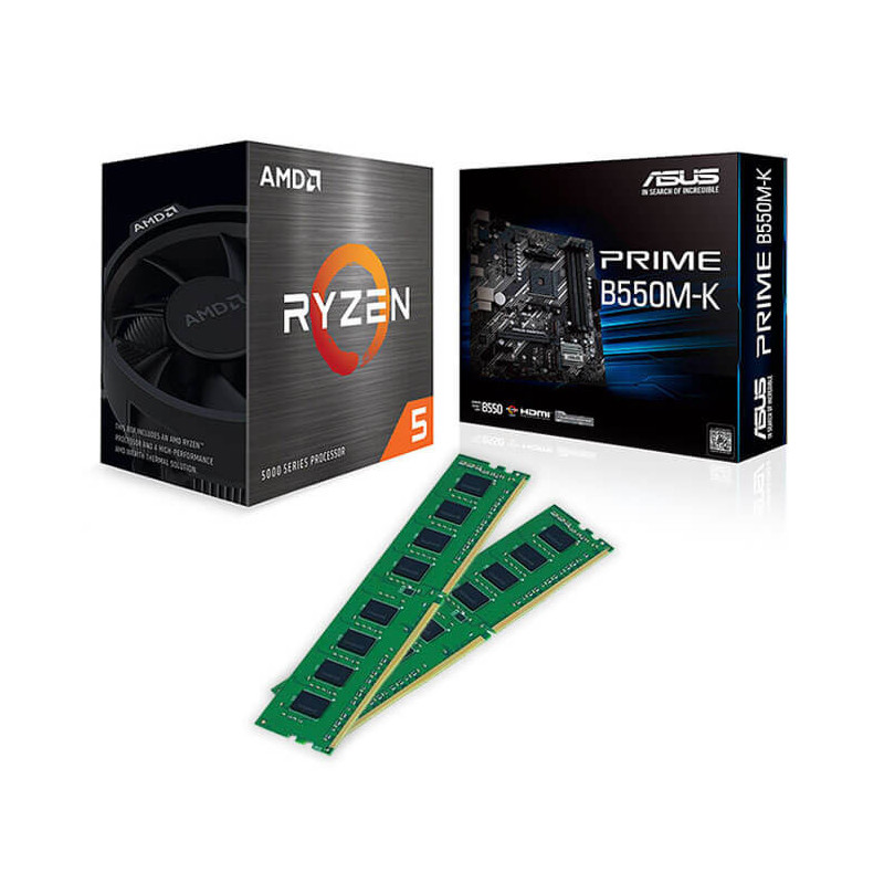 Kit upgrade Gamer : AMD Ryzen 5-5600X + CARTE MERE ASUS PRIME B550M-K + mémoire GOODRAM 16G Kit upgrade Gamer : AMD Ryzen 5-5600X + CARTE MERE ASUS PRIME B550M-K + mémoire GOODRAM 16G
