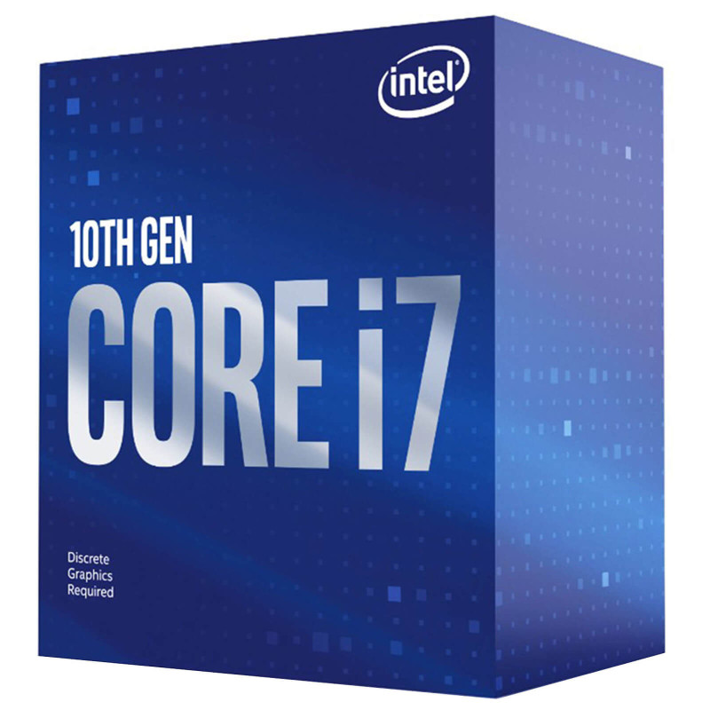 Processeur Intel Core i7-10700F, Octa Cores, up to 4.80GHz, 16 fils, 16Mo Smart Cache Processeur Intel Core i7-10700F, Octa Cores, up to 4.80GHz, 16 fils, 16Mo Smart Cache