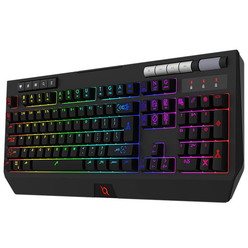 Clavier Gamer Membrane AQIRYS CAPELLA, 100% Anti-ghosting, RGB -Black