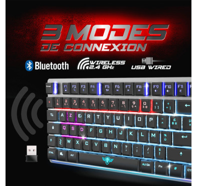 Clavier Gamer Mécanique Sans Fil SOG K1500, 100% Anti-ghosting, RGB