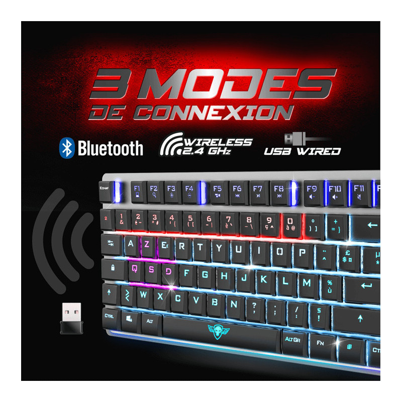 Clavier Gamer Mécanique Sans Fil SOG K1500, 100% Anti-ghosting, RGB Clavier Gamer Mécanique Sans Fil SOG K1500, 100% Anti-ghosting, RGB