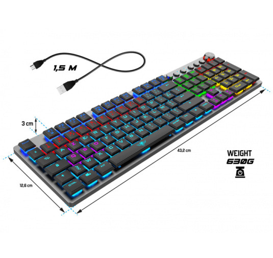 Clavier Gamer Mécanique Sans Fil SOG K1500, 100% Anti-ghosting, RGB