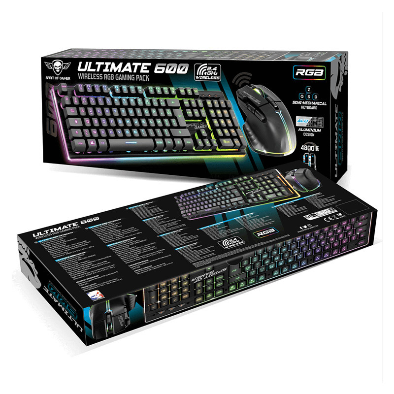 Pack Gamer sans fil SOG ULT600: clavier semi-mécanique & souris 8 Boutons Pack Gamer sans fil SOG ULT600: clavier semi-mécanique & souris 8 Boutons