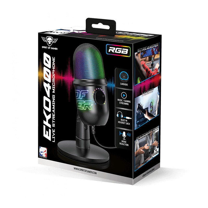 Microphone Spirit Of Gamer EKO-400 RGB Cardioïde Microphone Spirit Of Gamer EKO-400 RGB Cardioïde
