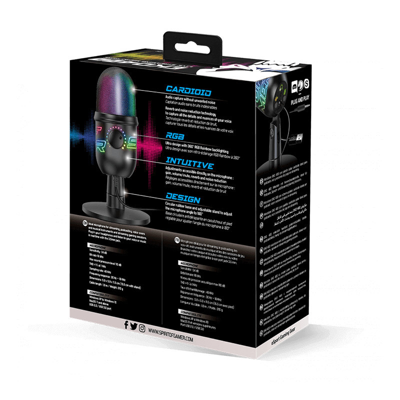 Microphone Spirit Of Gamer EKO-400 RGB Cardioïde Microphone Spirit Of Gamer EKO-400 RGB Cardioïde