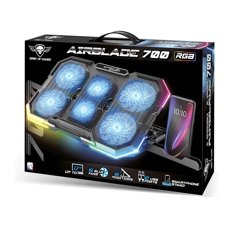 Refroidisseur pc portable 17" SOG Airblade 700 RGB Refroidisseur pc portable 17" SOG Airblade 700 RGB