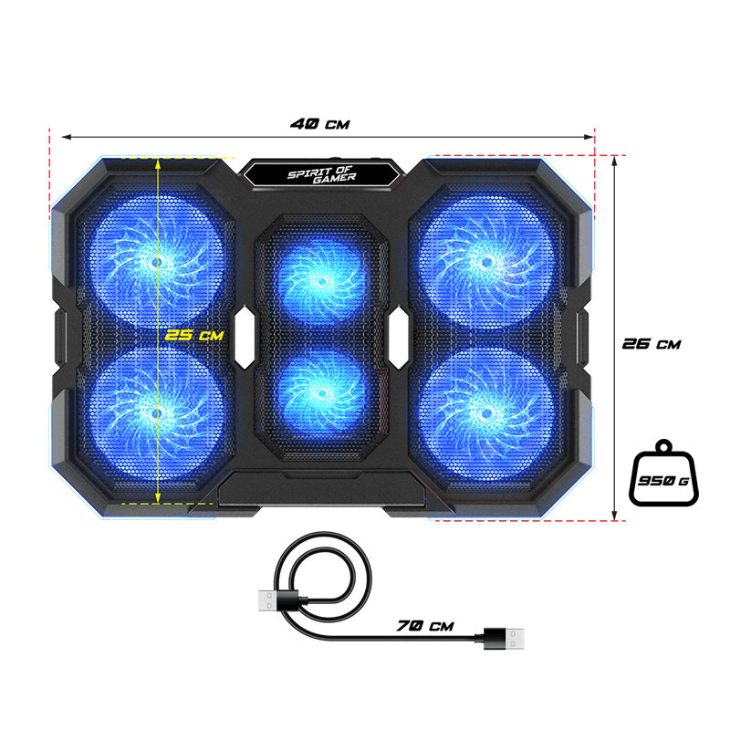 Refroidisseur pc portable 17" SOG Airblade 700 RGB Refroidisseur pc portable 17" SOG Airblade 700 RGB