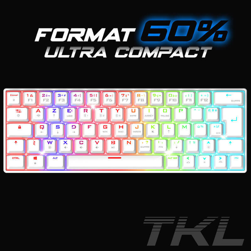 Clavier Spirit Of Gamer XPERT-K200 - Mécanique sans fil , RGB WHITE Clavier Spirit Of Gamer XPERT-K200 - Mécanique sans fil , RGB WHITE