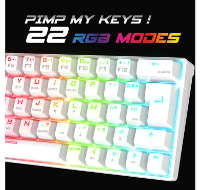 Clavier Spirit Of Gamer XPERT-K200 - Mécanique sans fil , RGB WHITE