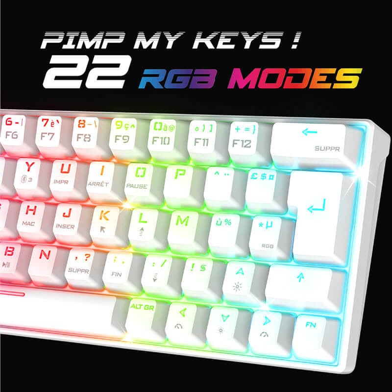 Clavier Spirit Of Gamer XPERT-K200 - Mécanique sans fil , RGB WHITE Clavier Spirit Of Gamer XPERT-K200 - Mécanique sans fil , RGB WHITE