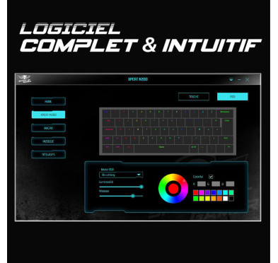 Clavier Gamer SOG - Mécanique sans fil XPERT-K200, RGB BLACK
