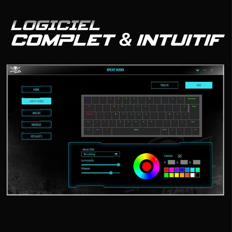 Clavier Gamer SOG - Mécanique sans fil XPERT-K200, RGB BLACK Clavier Gamer SOG - Mécanique sans fil XPERT-K200, RGB BLACK
