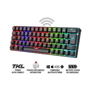 Clavier Gamer SOG - Mécanique sans fil XPERT-K200, RGB BLACK