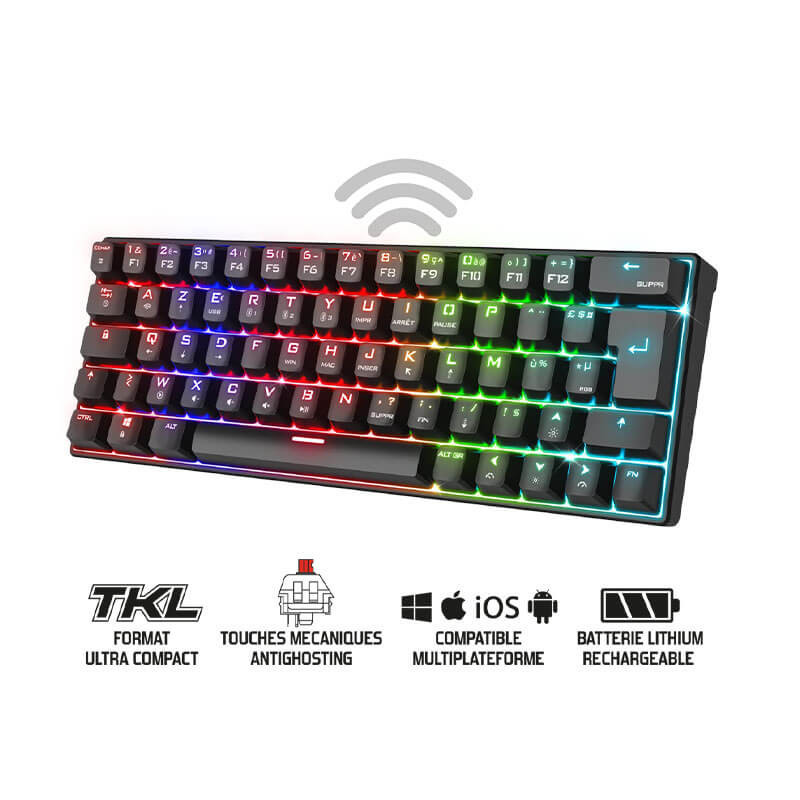 Clavier Gamer SOG - Mécanique sans fil XPERT-K200, RGB BLACK Clavier Gamer SOG - Mécanique sans fil XPERT-K200, RGB BLACK
