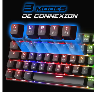 Clavier Gamer SOG - Mécanique sans fil XPERT-K200, RGB BLACK