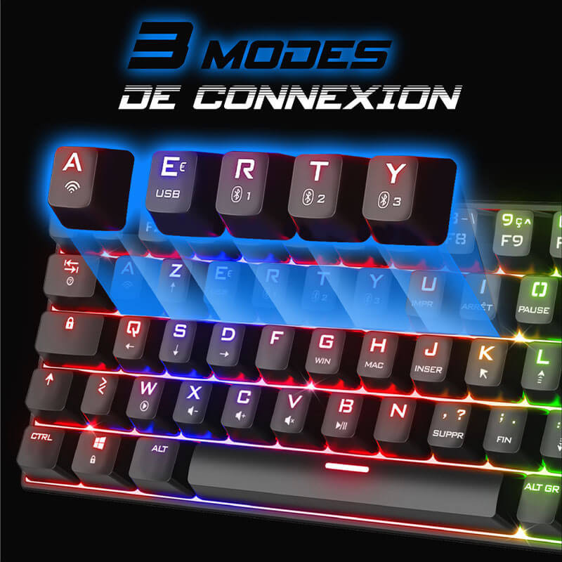 Clavier Gamer SOG - Mécanique sans fil XPERT-K200, RGB BLACK Clavier Gamer SOG - Mécanique sans fil XPERT-K200, RGB BLACK