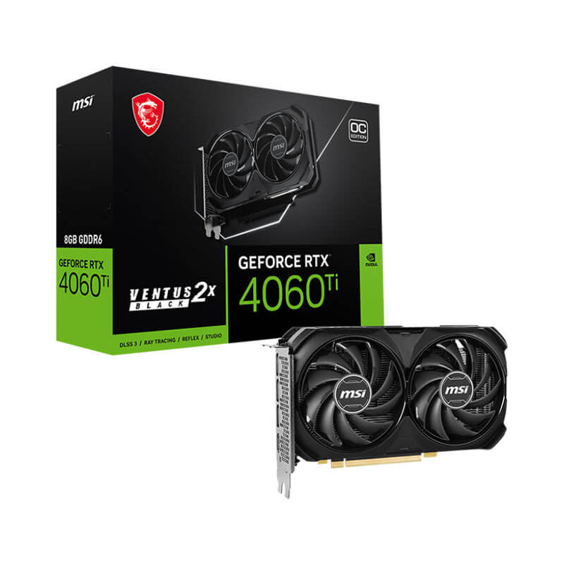Carte graphique MSI GeForce RTX 4060 Ti Ventus 2X Black OC -8G GDDR6 Carte graphique MSI GeForce RTX 4060 Ti Ventus 2X Black OC -8G GDDR6