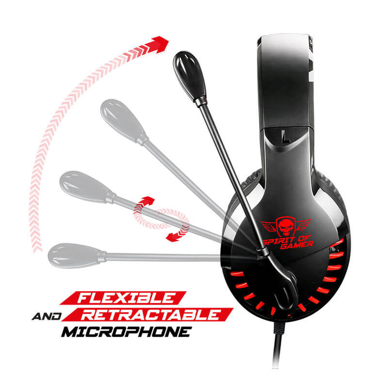 Casque-micro Gamer Spirit of Gamer PRO-H3 Multiplateforme - Noir & Rouge