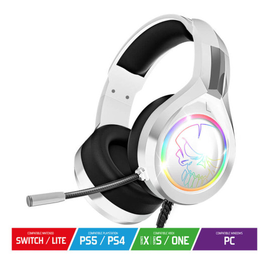 Casque Gamer Spirit of Gamer PRO-H8 Stéréo - Blanc RGB