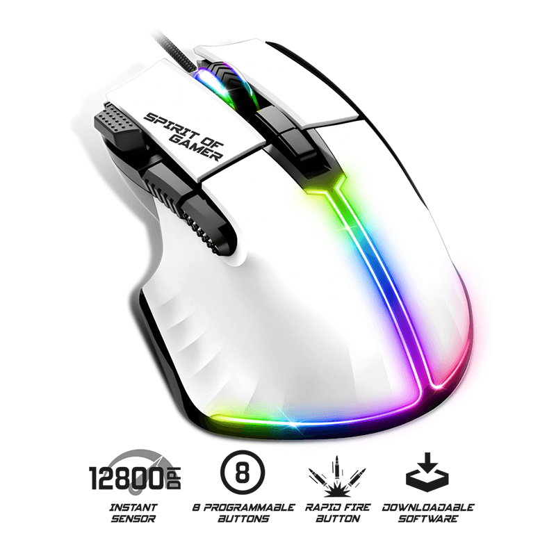 Souris Gaming Spirit of Gamer PRO M5 RGB - White Souris Gaming Spirit of Gamer PRO M5 RGB - White