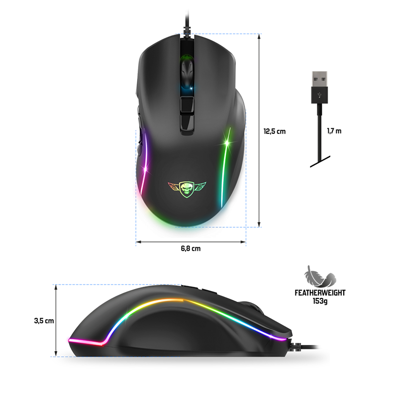 Souris Gaming Spirit of Gamer ELITE-M30 RGB - Filaire Souris Gaming Spirit of Gamer ELITE-M30 RGB - Filaire