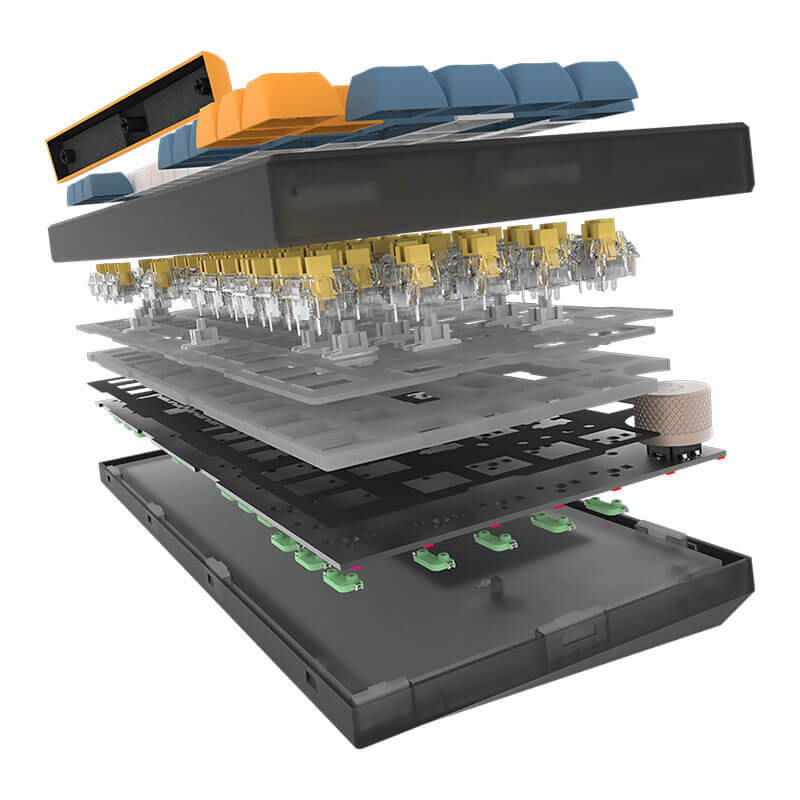 Clavier Gamer Mécanique AQIRYS Libertas, 100% Anti-ghosting, Dual Wireless