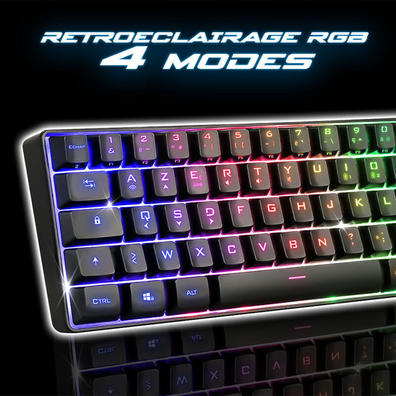 Clavier Gamer SOG - SEMI Mécanique sans fil ELITE-K50, RGB BLACK Clavier Gamer SOG - SEMI Mécanique sans fil ELITE-K50, RGB BLACK
