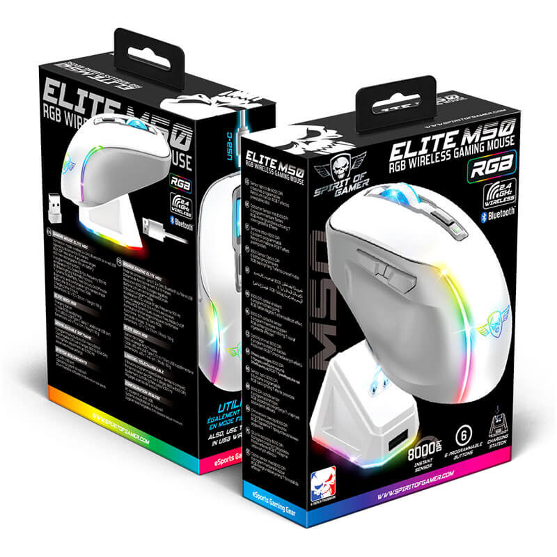 Souris Gaming sans fil Spirit of Gamer ELITE M50 ARTIC (8000 dpi)