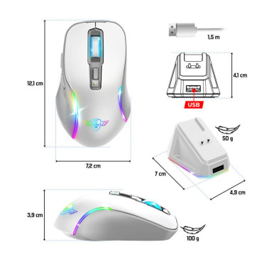 Souris Gaming sans fil Spirit of Gamer ELITE M50 ARTIC (8000 dpi)