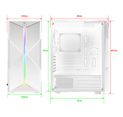 Boitier Spirit of Gamer CLONE 3 ARTIC, Moyen tour, ATX, White