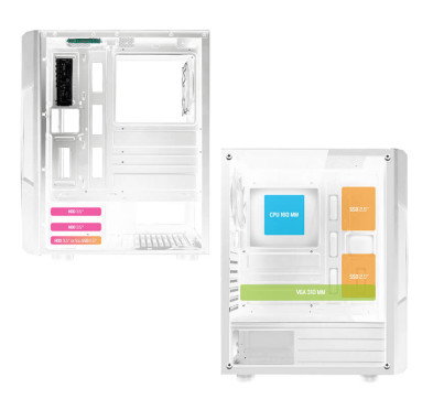 Boitier Spirit of Gamer CLONE 3 ARTIC, Moyen tour, ATX, White