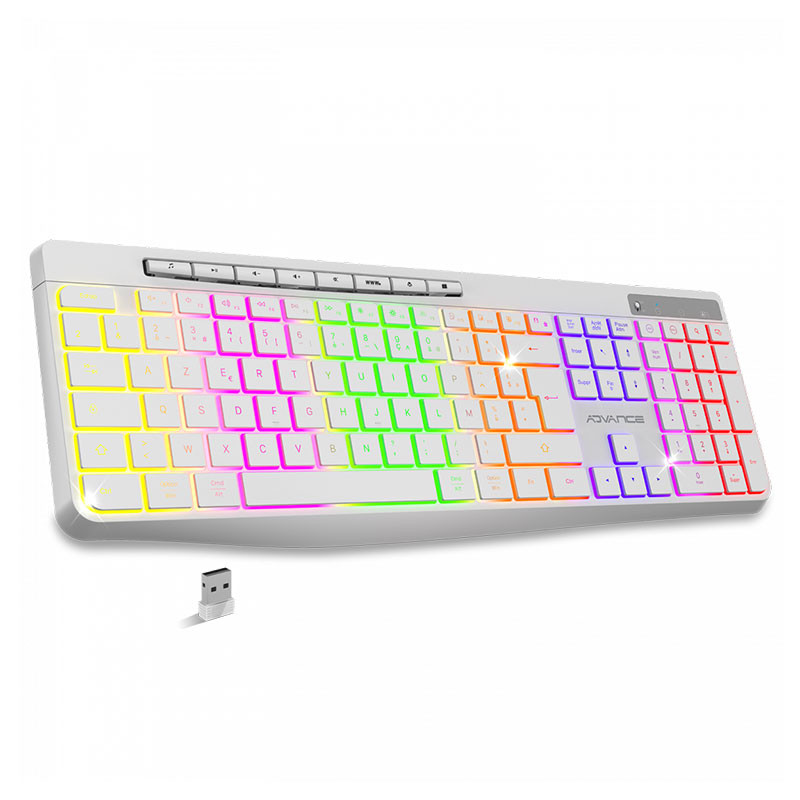 Clavier Gamer membrane sans fil Advance CLA-310WT - Antighosting
