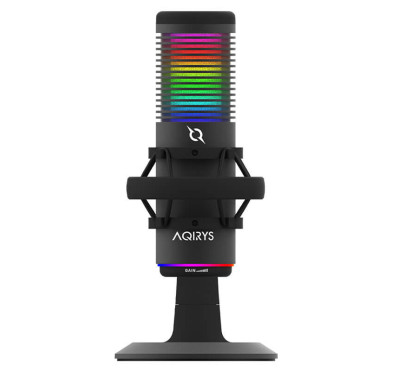 Micro Gamer AQIRYS GALILEO RGB, Double condensateur, Cardioïde et omnidirectionnel