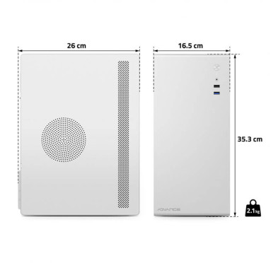 Boitier ADVANCE OPTIMA, MATX/mITX - White