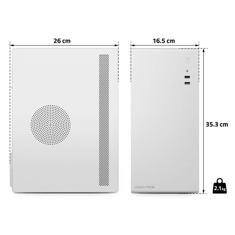 Boitier ADVANCE OPTIMA, MATX/mITX - White
